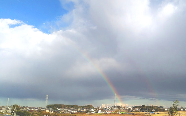 ダブルレインボーの写真