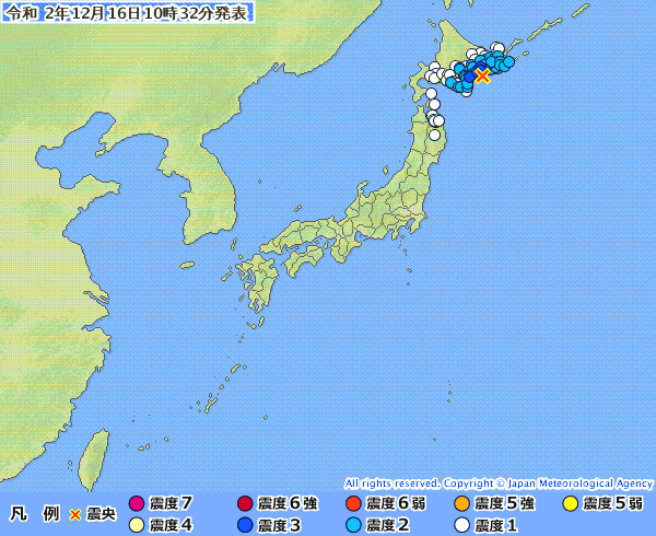 地震情報の画像