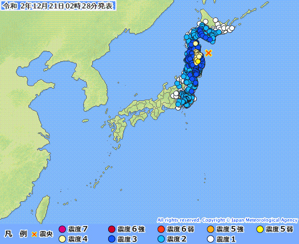 地震情報の画像