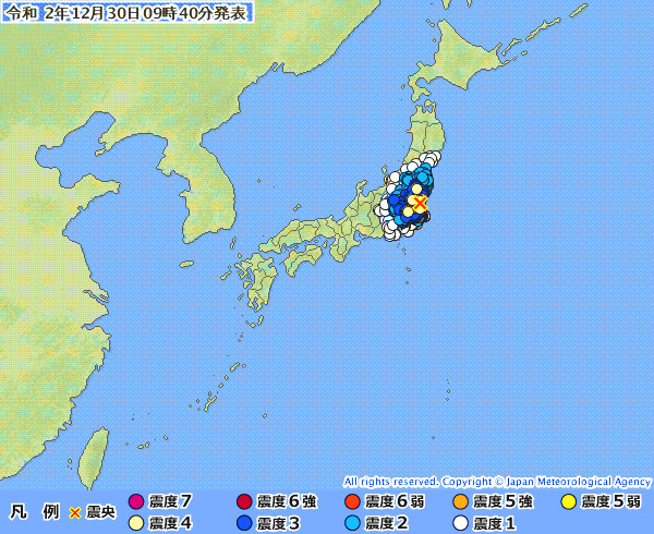 地震情報の画像
