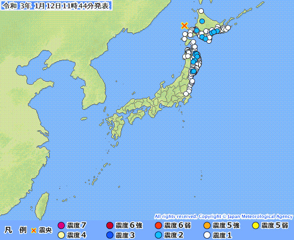 地震情報の画像