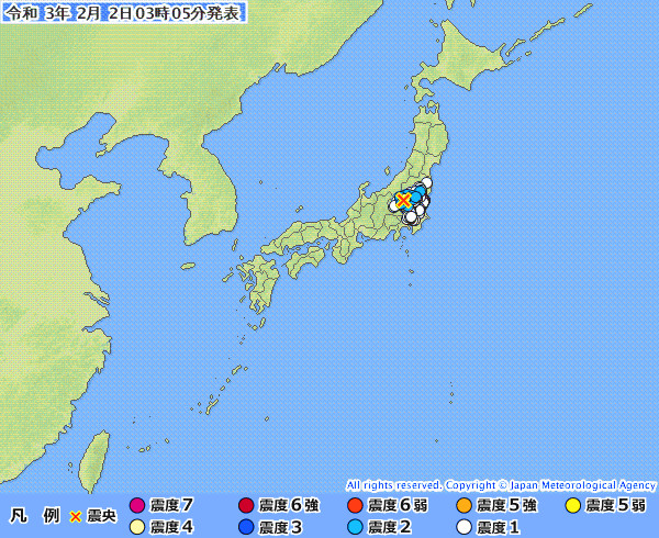 地震情報の画像