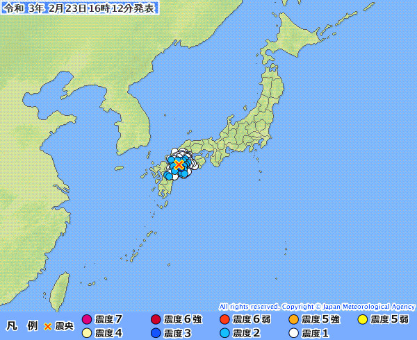 地震情報の画像