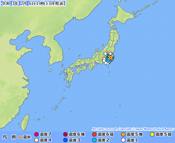 地震情報の画像