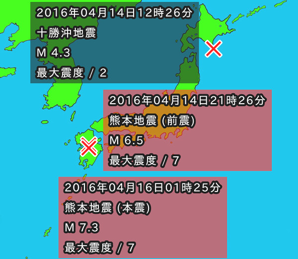 地震情報の画像
