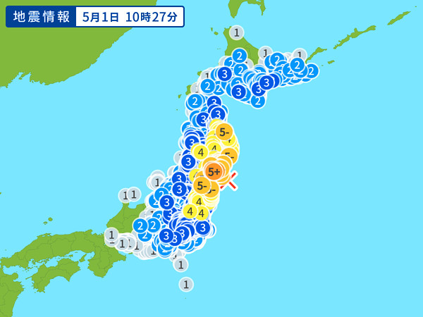地震情報の画像