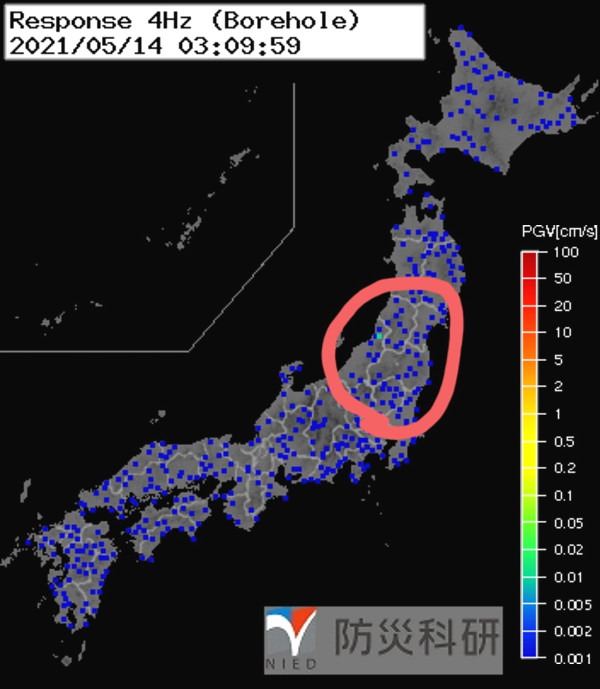 強震モニタのグラフ