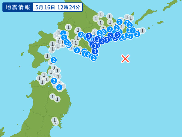 地震情報の画像