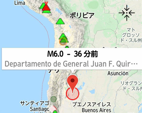 地震情報の画像