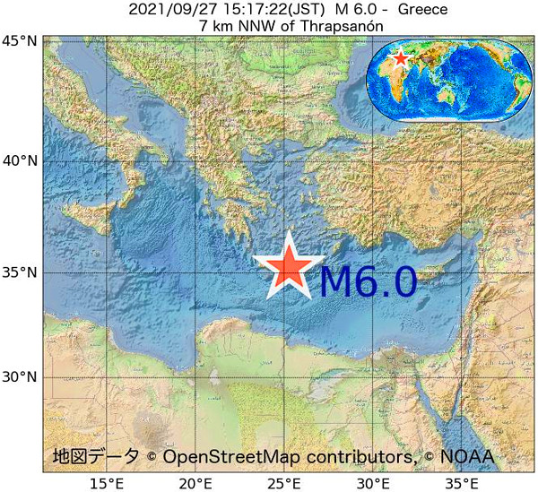 地震情報の画像