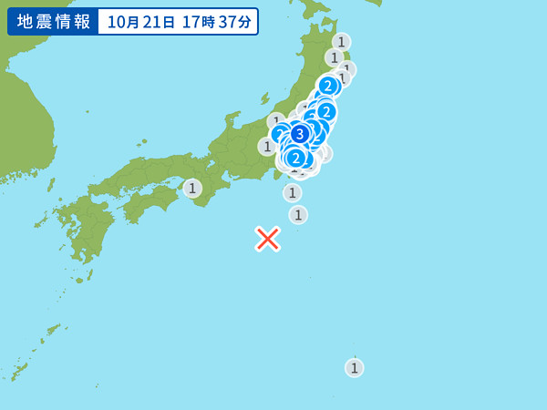 地震情報の画像