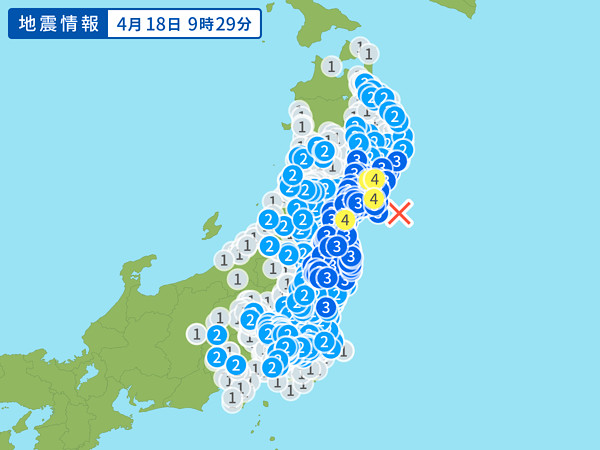 地震情報の画像