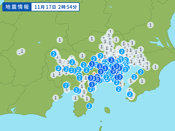 地震情報の画像