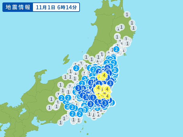 地震情報の画像