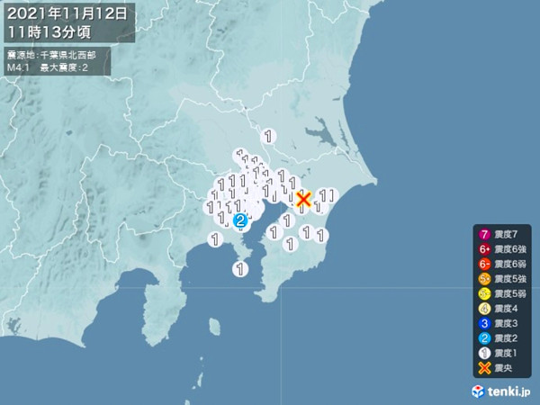 地震情報の画像