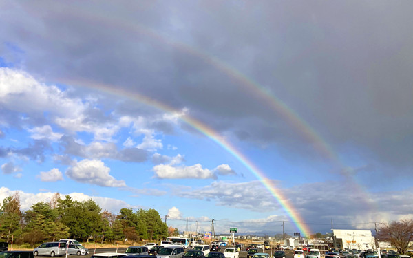 ダブルレインボーの写真