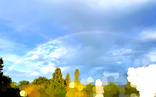 ダブルレインボーの写真