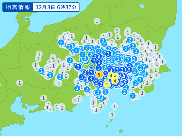 地震情報の画像