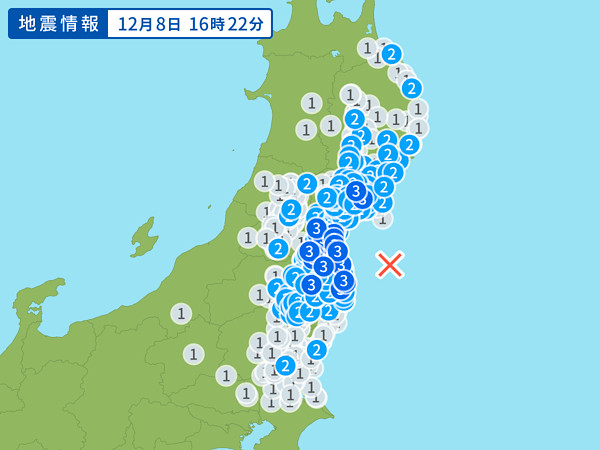 地震情報の画像