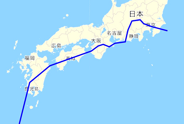 仏像構造線の位置図