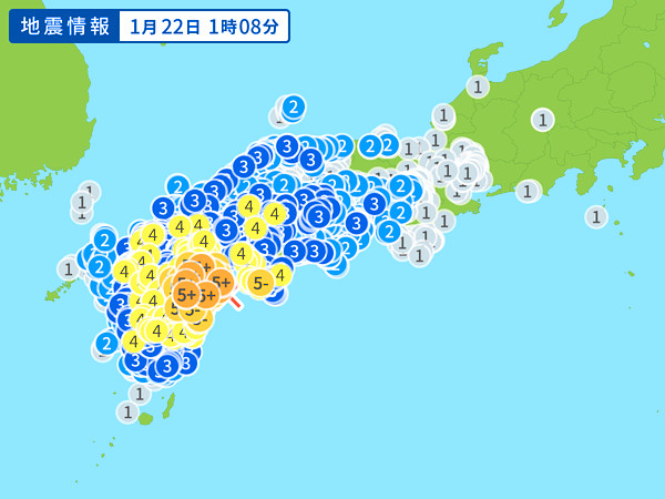 地震情報の画像