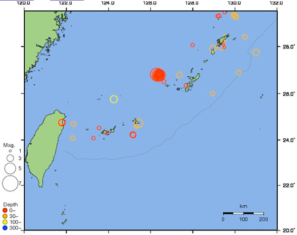 地震情報の画像
