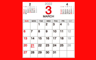 2022年3月のカレンダー