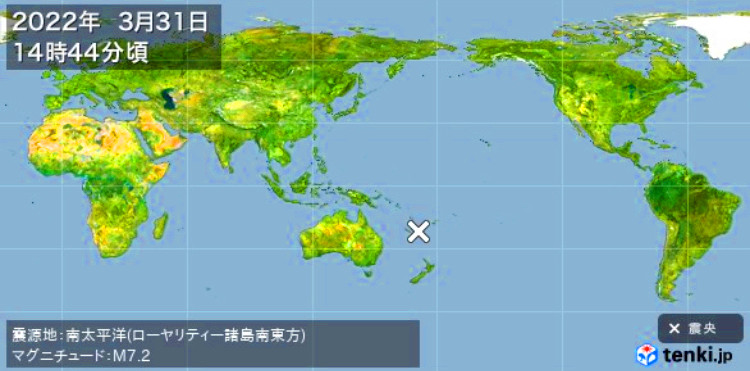 地震情報の画像