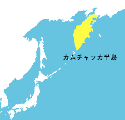 カムチャッカ半島の地図