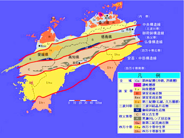 仏像構造線の位置図
