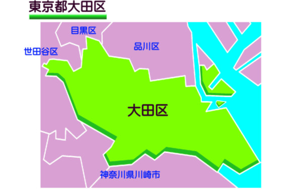 大田区の地図