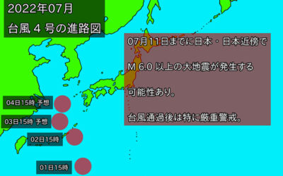 台風と地震発生事例の画像