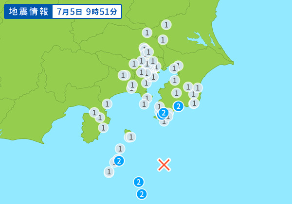 地震情報の画像