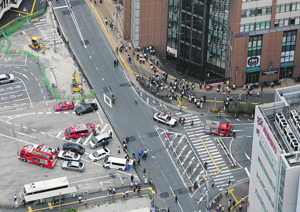 安倍元総理 銃撃事件の現場画像