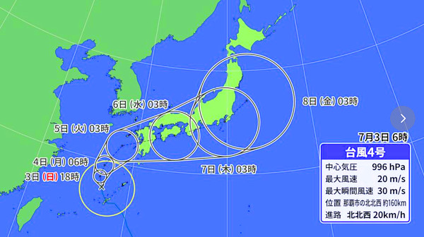 台風の進路予想図