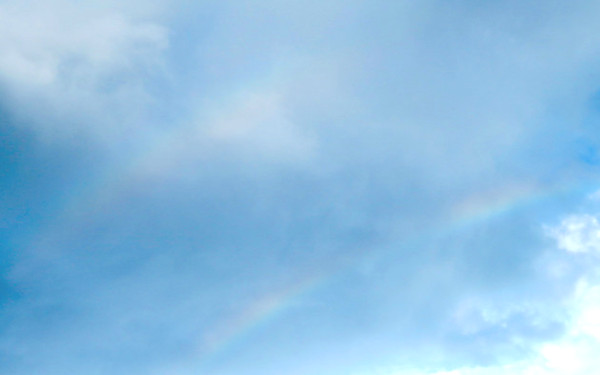 ダブルレインボーの写真
