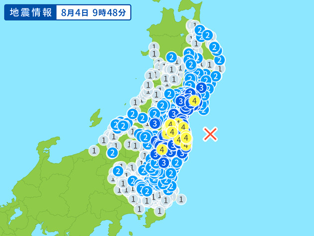 地震情報の画像