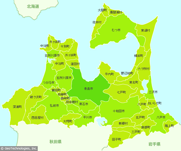 青森県の地図