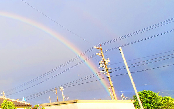 ダブルレインボーの写真