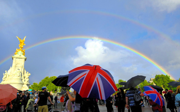 ダブルレインボーの写真