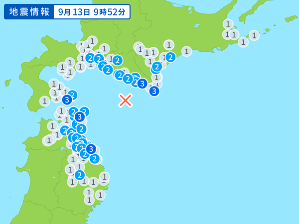 地震情報の画像