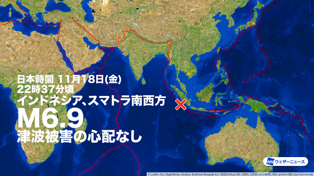 地震情報の画像