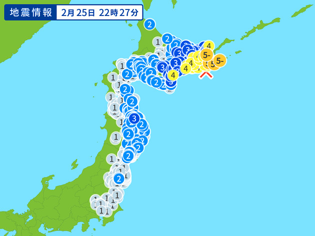 地震情報の画像