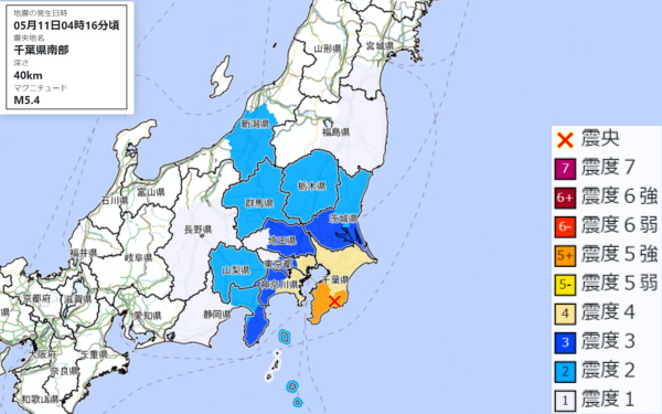 地震情報の画像
