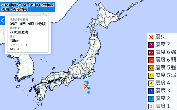 地震情報の画像