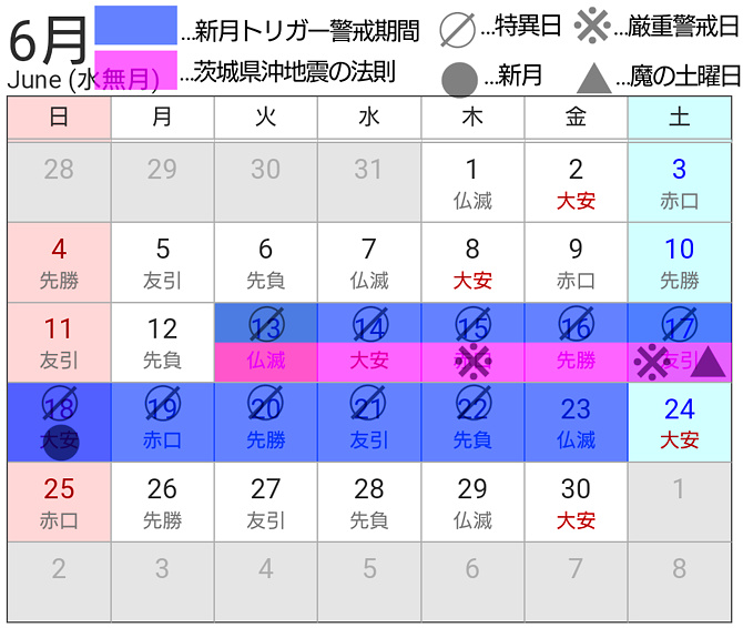 6月のカレンダー
