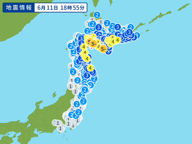 地震情報の画像