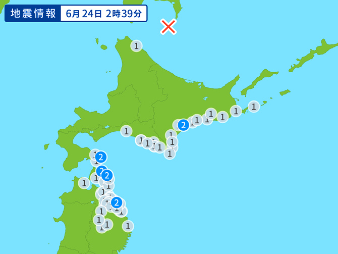 地震情報の画像