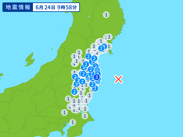 地震情報の画像