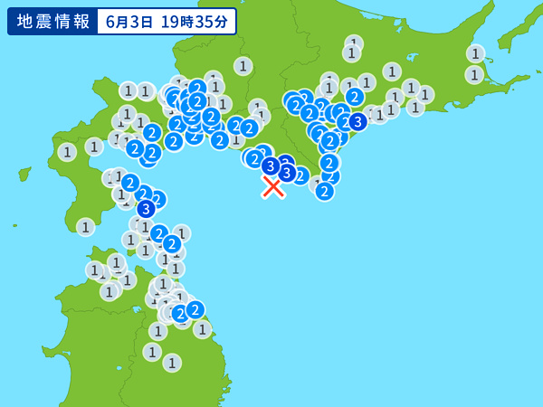 地震情報の画像